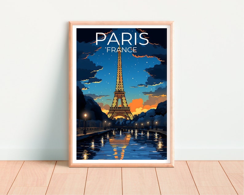 Paris Travel Poster, France Wall Art, France Print, Paris Poster, Eiffel Tower Poster, City Poster, Paris Art