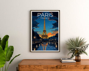 Paris Travel Poster, France Wall Art, France Print, Paris Poster, Eiffel Tower Poster, City Poster, Paris Art