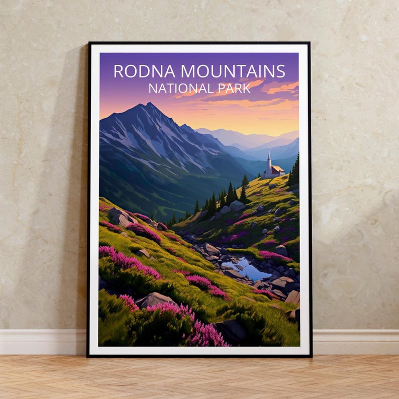 Rodna Mountains National Park Travel Print Romania Poster  Romania Illustration Rodna Mountains Poster Home Decor Birthday Gift
