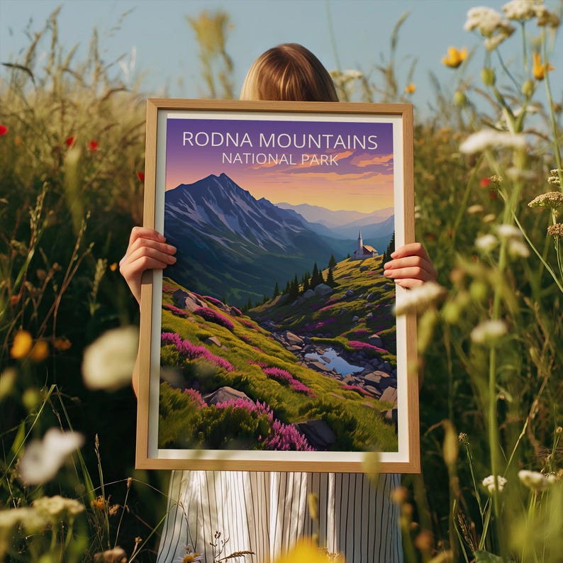 Rodna Mountains National Park Travel Print Romania Poster  Romania Illustration Rodna Mountains Poster Home Decor Birthday Gift