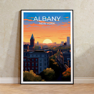 Albany Travel Poster, New York Wall Art, New York Print, Albany Poster, Albany Art, City Poster, Wall Decor