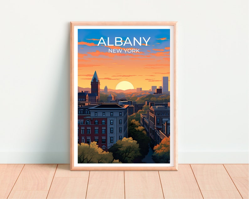 Albany Travel Poster, New York Wall Art, New York Print, Albany Poster, Albany Art, City Poster, Wall Decor