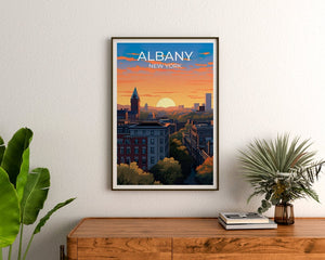 Albany Travel Poster, New York Wall Art, New York Print, Albany Poster, Albany Art, City Poster, Wall Decor