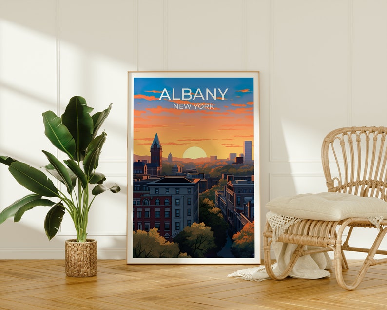 Albany Travel Poster, New York Wall Art, New York Print, Albany Poster, Albany Art, City Poster, Wall Decor