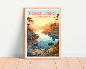 Point Lobos Reiseposter, Kalifornien Wandkunst, Kalifornien Druck, Point Lobos Poster, Natur Poster, Wanderposter, Point Lobos Kunst