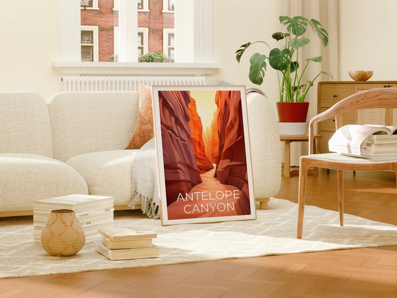 Antelope Canyon Travel Poster, Arizona Wall Art, Arizona Print, Antelope Canyon Poster, Nature Poster, Hiking Poster, Antelope Canyon Art