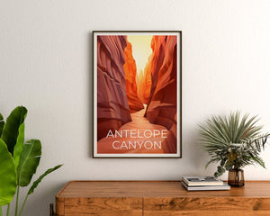 Antelope Canyon Travel Poster, Arizona Wall Art, Arizona Print, Antelope Canyon Poster, Nature Poster, Hiking Poster, Antelope Canyon Art