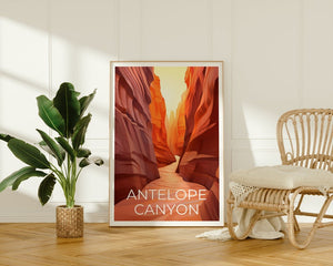 Antelope Canyon Travel Poster, Arizona Wall Art, Arizona Print, Antelope Canyon Poster, Nature Poster, Hiking Poster, Antelope Canyon Art