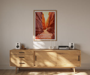 Antelope Canyon Travel Poster, Arizona Wall Art, Arizona Print, Antelope Canyon Poster, Nature Poster, Hiking Poster, Antelope Canyon Art