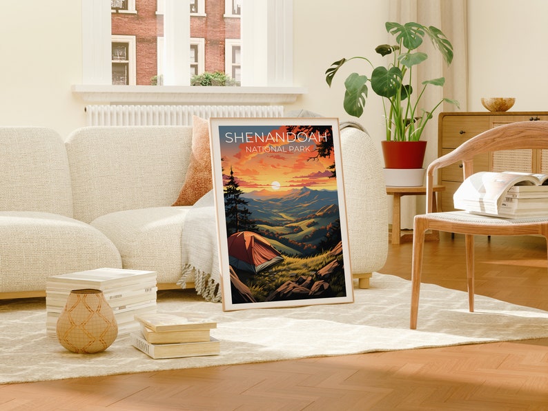 Affiche de voyage de Shenandoah, art mural de Virginie, impression de Virginie, affiche de Shenandoah, affiche de Virginie, affiche de nature, art de Shenandoah