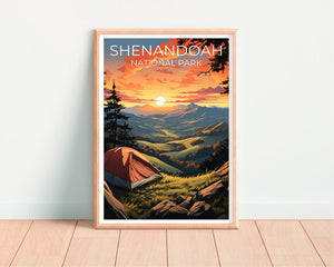 Affiche de voyage de Shenandoah, art mural de Virginie, impression de Virginie, affiche de Shenandoah, affiche de Virginie, affiche de nature, art de Shenandoah