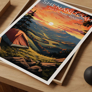 Affiche de voyage de Shenandoah, art mural de Virginie, impression de Virginie, affiche de Shenandoah, affiche de Virginie, affiche de nature, art de Shenandoah