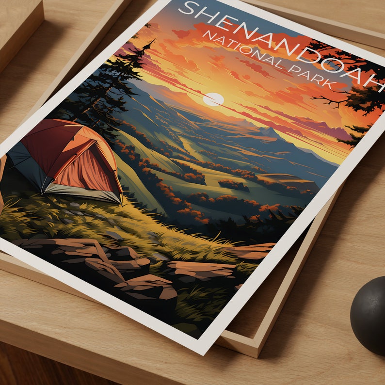 Affiche de voyage de Shenandoah, art mural de Virginie, impression de Virginie, affiche de Shenandoah, affiche de Virginie, affiche de nature, art de Shenandoah