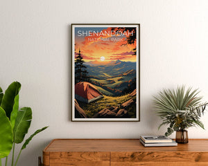 Affiche de voyage de Shenandoah, art mural de Virginie, impression de Virginie, affiche de Shenandoah, affiche de Virginie, affiche de nature, art de Shenandoah
