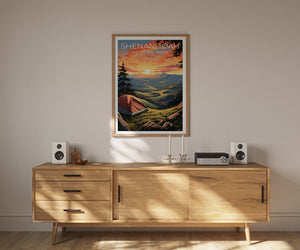 Affiche de voyage de Shenandoah, art mural de Virginie, impression de Virginie, affiche de Shenandoah, affiche de Virginie, affiche de nature, art de Shenandoah