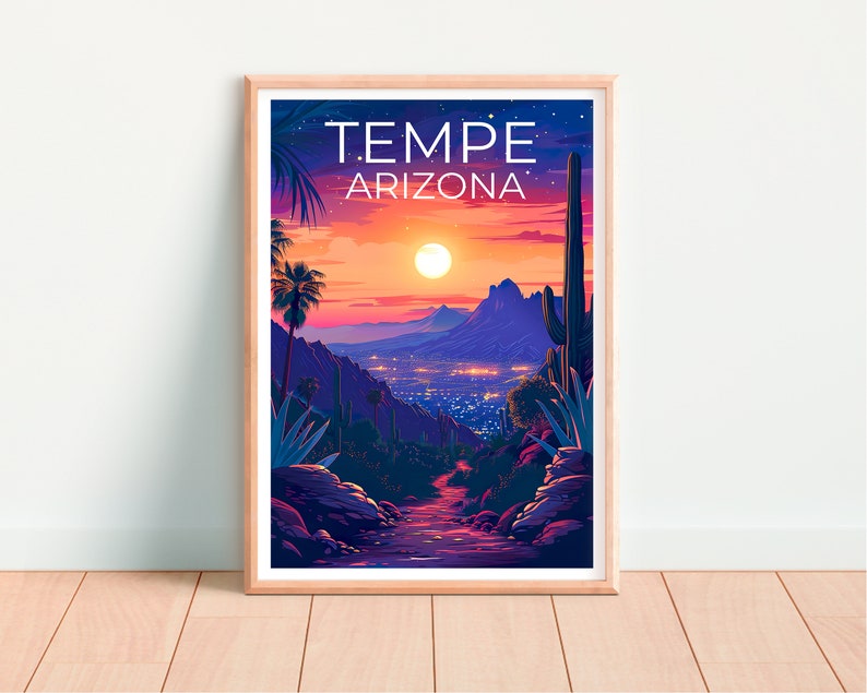 Tempe Poster, Tempe Print, Arizona Poster, Arizona Print, Tempe Travel Poster, Tempe Art, Arizona Art