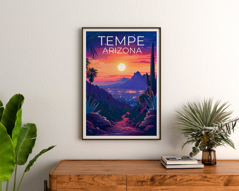Tempe Poster, Tempe Print, Arizona Poster, Arizona Print, Tempe Travel Poster, Tempe Art, Arizona Art