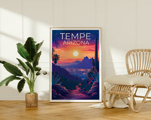 Tempe Poster, Tempe Print, Arizona Poster, Arizona Print, Tempe Travel Poster, Tempe Art, Arizona Art