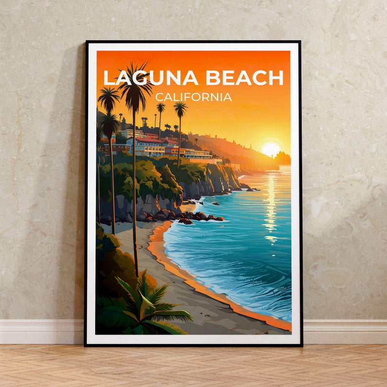 Laguna Beach Poster, California Wall Art, California Print, Laguna Beach Travel Poster, Beach Art, Cali Poster, Beach Print, Wall Decor