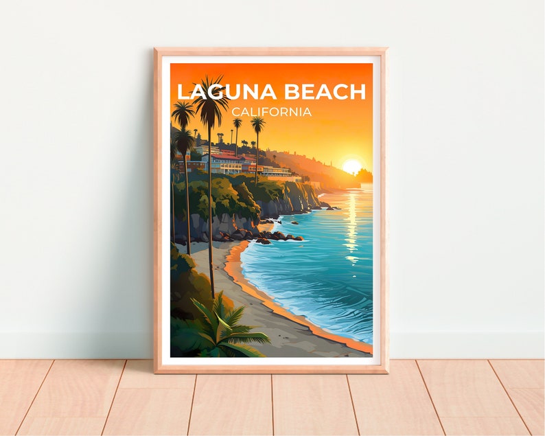 Laguna Beach Poster, California Wall Art, California Print, Laguna Beach Travel Poster, Beach Art, Cali Poster, Beach Print, Wall Decor