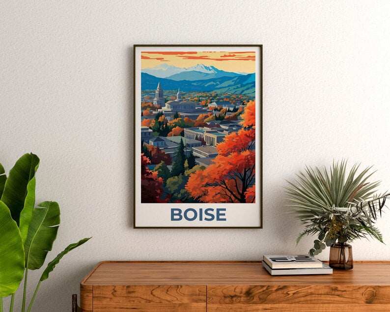 Boise Print, Idaho Poster, Boise Poster, Boise Illustration, Boise City, Idaho Print, Birthday Gift,