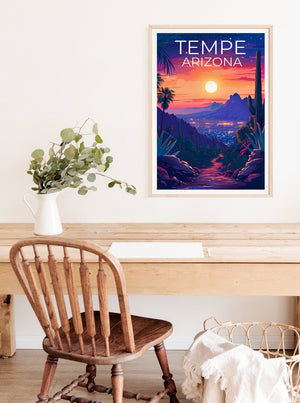 Tempe Poster, Tempe Print, Arizona Poster, Arizona Print, Tempe Travel Poster, Tempe Art, Arizona Art