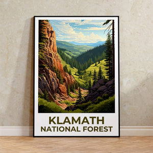 Klamath Forest Reiseposter, Kalifornien Wandkunst, Kalifornien Druck, Klamath Forest Poster, Kalifornien Poster, Klamath Forest Kunst