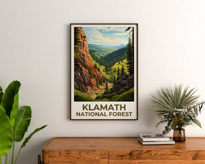 Klamath Forest Reiseposter, Kalifornien Wandkunst, Kalifornien Druck, Klamath Forest Poster, Kalifornien Poster, Klamath Forest Kunst