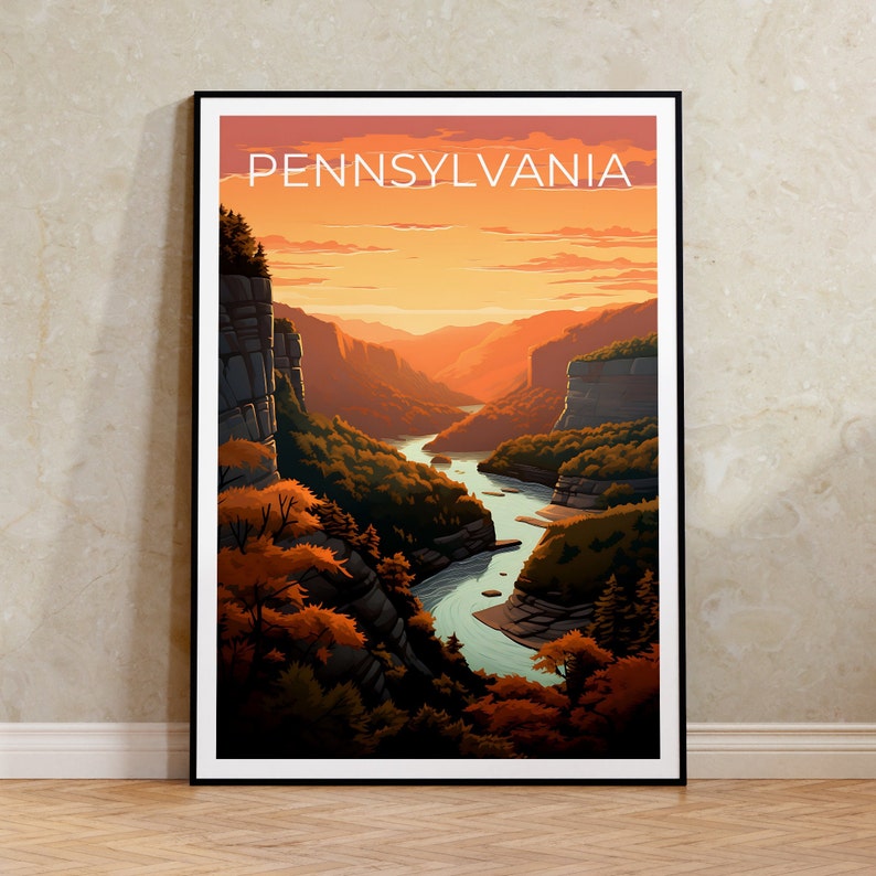 Affiche de Pennsylvanie, Impression de Pennsylvanie, Affiche de montagne, Impression de nature, Affiche de voyage de Pennsylvanie, Affiche de forêt, Art de Pennsylvanie
