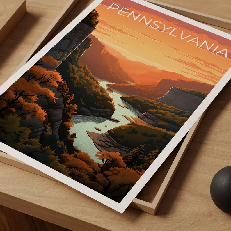 Pennsylvania Poster, Pennsylvania Druck, Berg Poster, Natur Druck, Pennsylvania Reise Poster, Wald Poster, Pennsylvania Kunst
