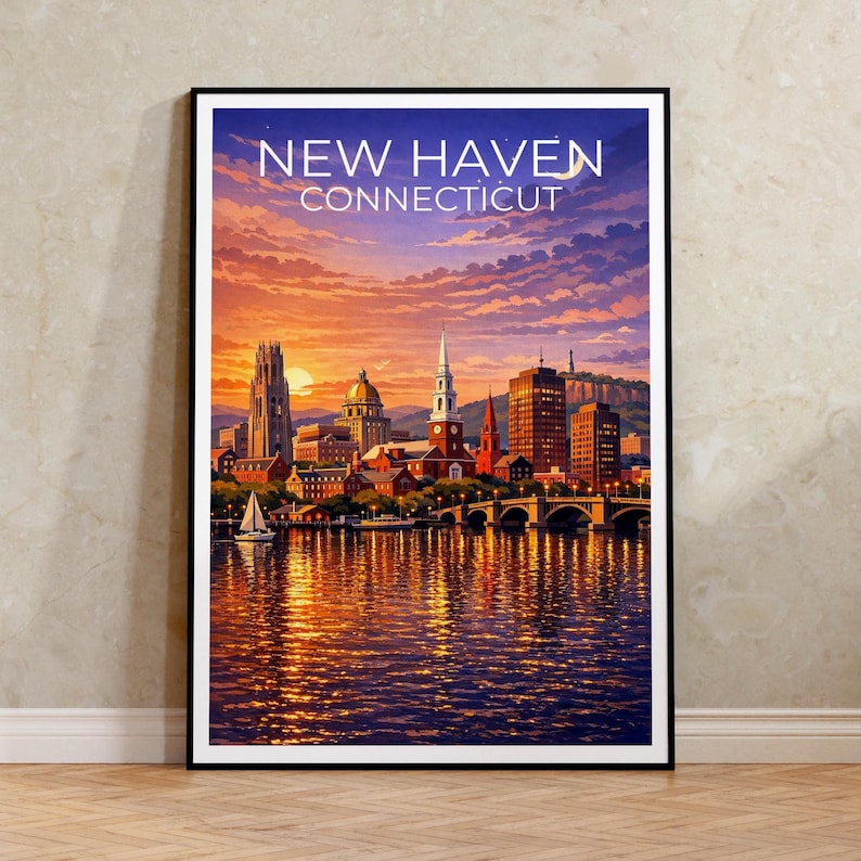 New Haven Poster - Connecticut Cityscape Wall Art Print