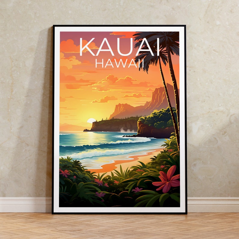 Kauai Poster, Hawaii Print, Hawaii Art, KauaiPrint, Kauai Travel Poster, Hawaii Island Poster, Hawaii Wall Art