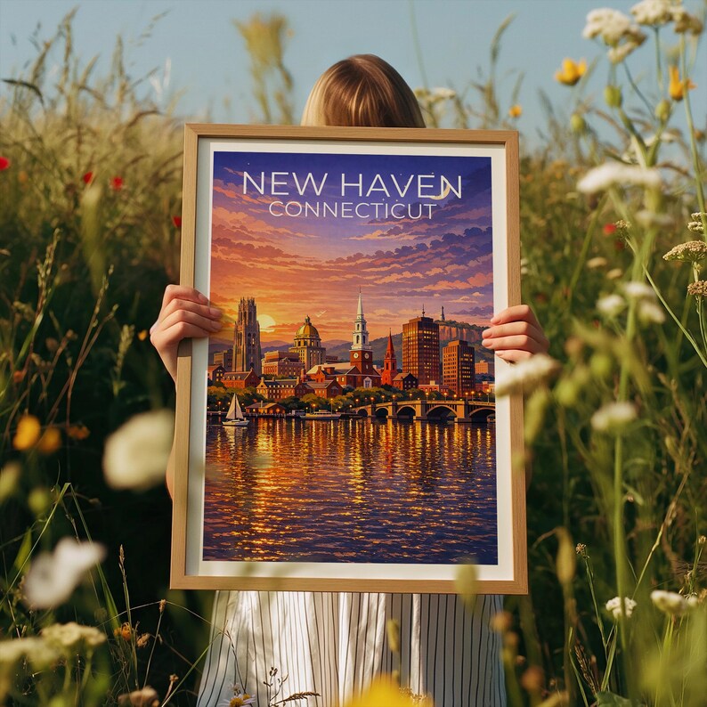 New Haven Poster - Connecticut Cityscape Wall Art Print