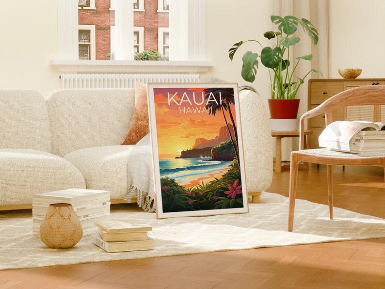 Kauai Poster, Hawaii Print, Hawaii Art, KauaiPrint, Kauai Travel Poster, Hawaii Island Poster, Hawaii Wall Art