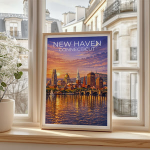 New Haven Poster - Connecticut Cityscape Wall Art Print