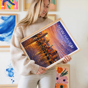 New Haven Poster - Connecticut Cityscape Wall Art Print