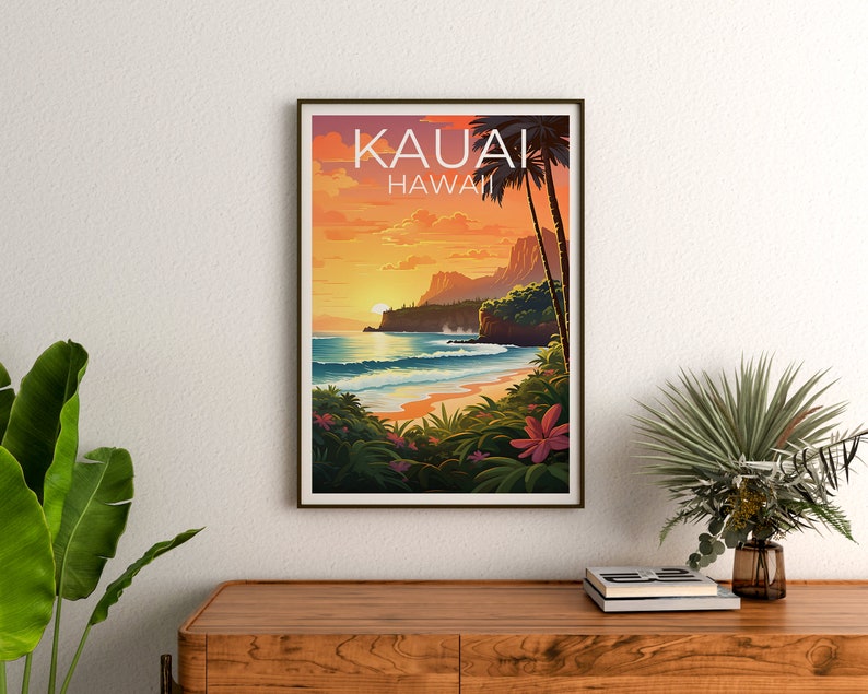 Kauai Poster, Hawaii Print, Hawaii Art, KauaiPrint, Kauai Travel Poster, Hawaii Island Poster, Hawaii Wall Art