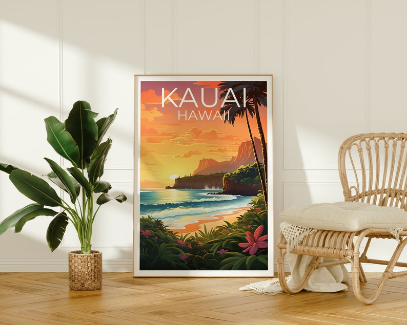 Kauai Poster, Hawaii Print, Hawaii Art, KauaiPrint, Kauai Travel Poster, Hawaii Island Poster, Hawaii Wall Art