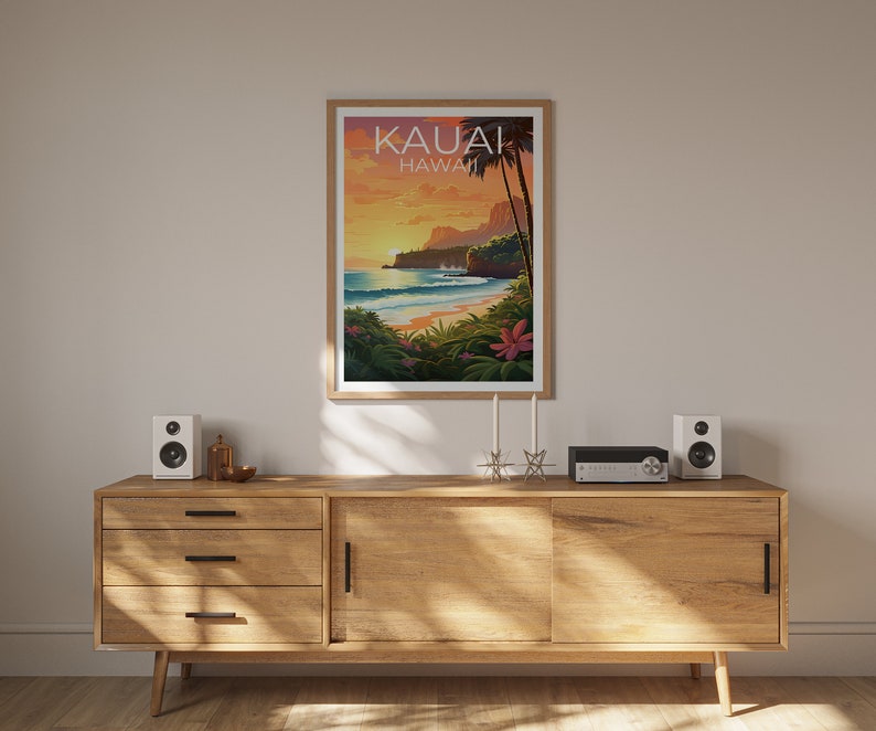 Kauai Poster, Hawaii Print, Hawaii Art, KauaiPrint, Kauai Travel Poster, Hawaii Island Poster, Hawaii Wall Art