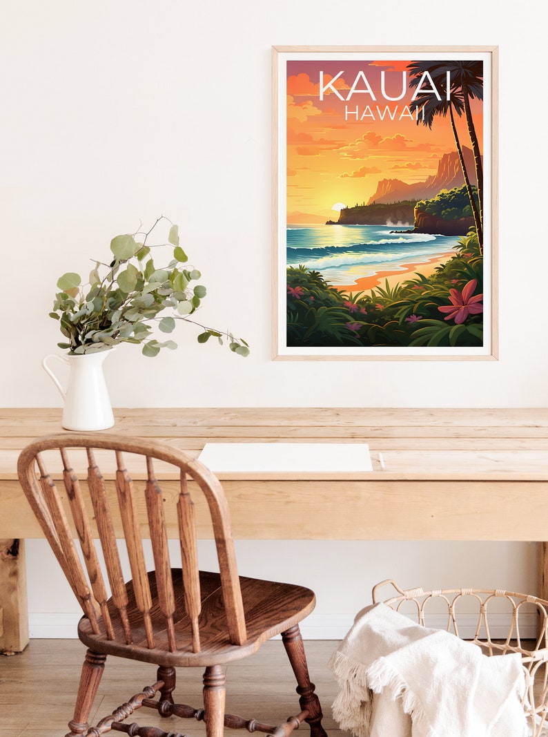 Kauai Poster, Hawaii Print, Hawaii Art, KauaiPrint, Kauai Travel Poster, Hawaii Island Poster, Hawaii Wall Art