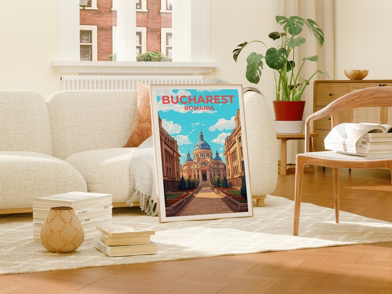 Bucharest Travel Poster, Romania Wall Art, Romania Print, Bucharest Poster, Europe Poster, City Poster, Bucharest Art