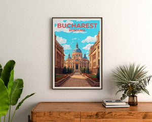 Bucharest Travel Poster, Romania Wall Art, Romania Print, Bucharest Poster, Europe Poster, City Poster, Bucharest Art