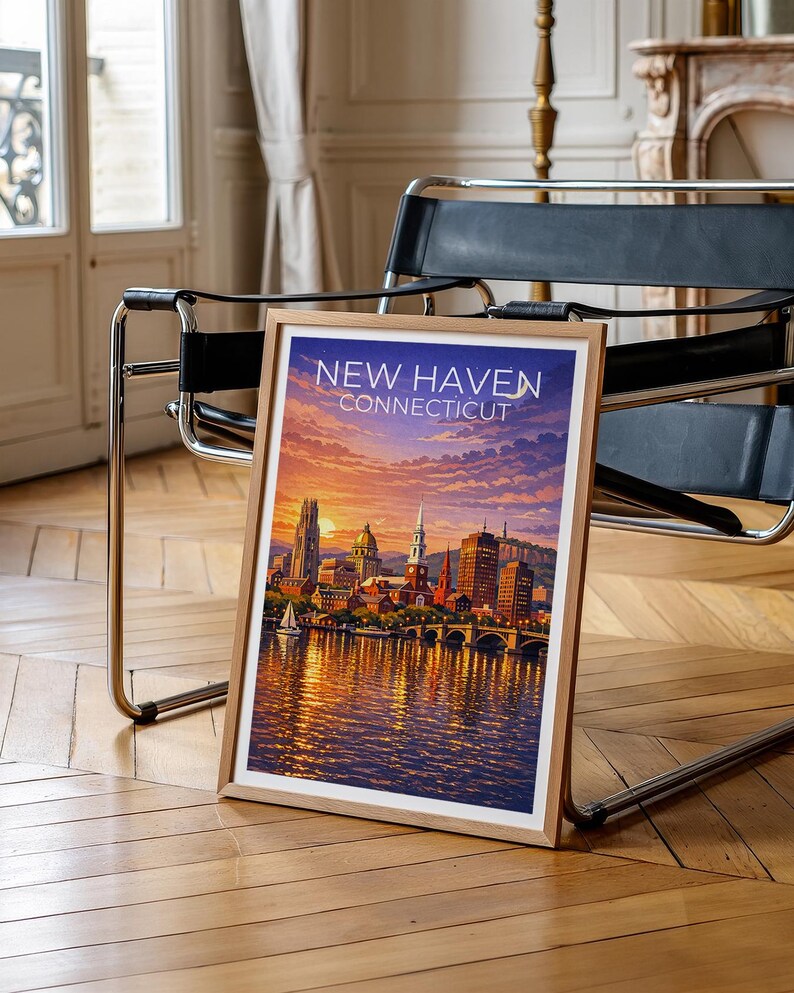 New Haven Poster - Connecticut Cityscape Wall Art Print