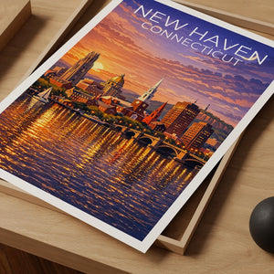 New Haven Poster - Connecticut Cityscape Wall Art Print