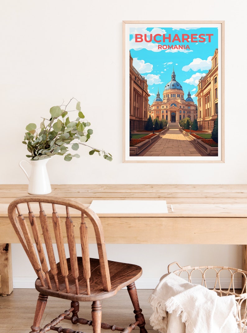 Bucharest Travel Poster, Romania Wall Art, Romania Print, Bucharest Poster, Europe Poster, City Poster, Bucharest Art