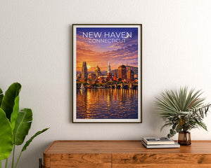 New Haven Poster - Connecticut Cityscape Wall Art Print