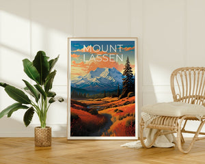 Mount Lassen Reiseposter, Kalifornien Wandkunst, Kalifornien Druck, Mount Lassen Poster, Kalifornien Poster, Natur Poster, Mount Lassen Art