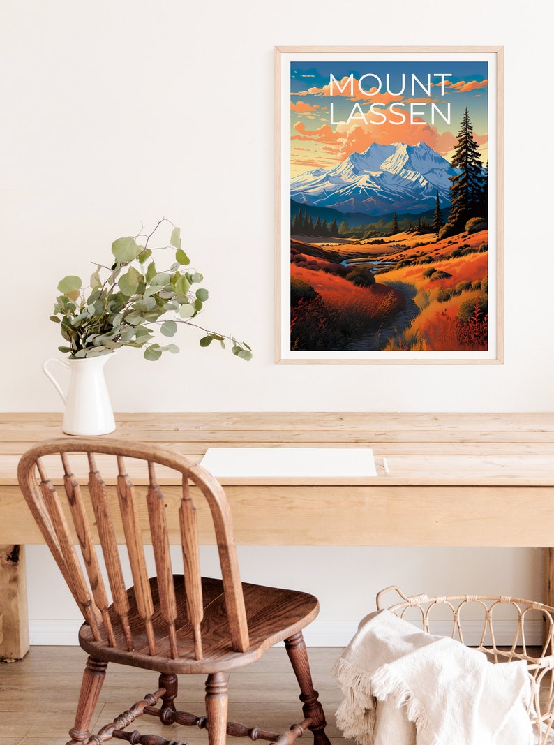 Mount Lassen Reiseposter, Kalifornien Wandkunst, Kalifornien Druck, Mount Lassen Poster, Kalifornien Poster, Natur Poster, Mount Lassen Art
