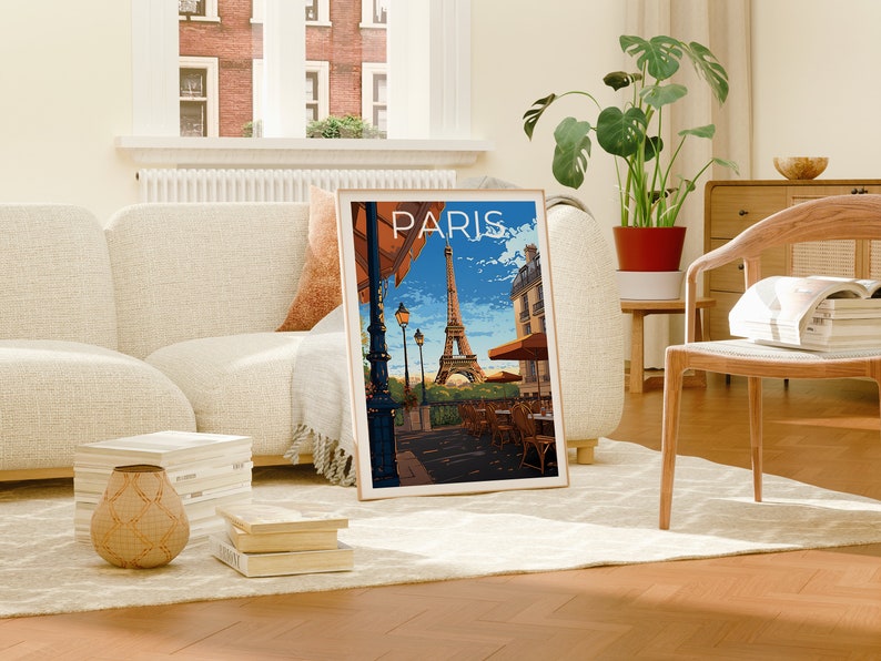 Paris Travel Poster, France Wall Art, France Print, Paris Poster, Eiffel Tower Poster, City Poster, French Cafe Poster
