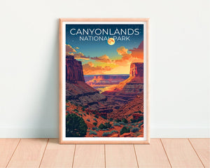 Affiche du parc national de Canyonlands, impression de Canyonlands, affiche de l'Utah, impression de l'Utah, affiche de voyage de Canyonlands, art de l'Utah, art de Canyonlands